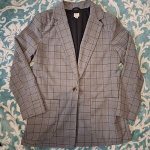 Gray Plaid Women's Blazer